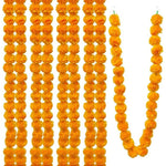 guirlande florale traditionnelle festive 150cm orange pompons intérieur mariage chandelles crâne verre