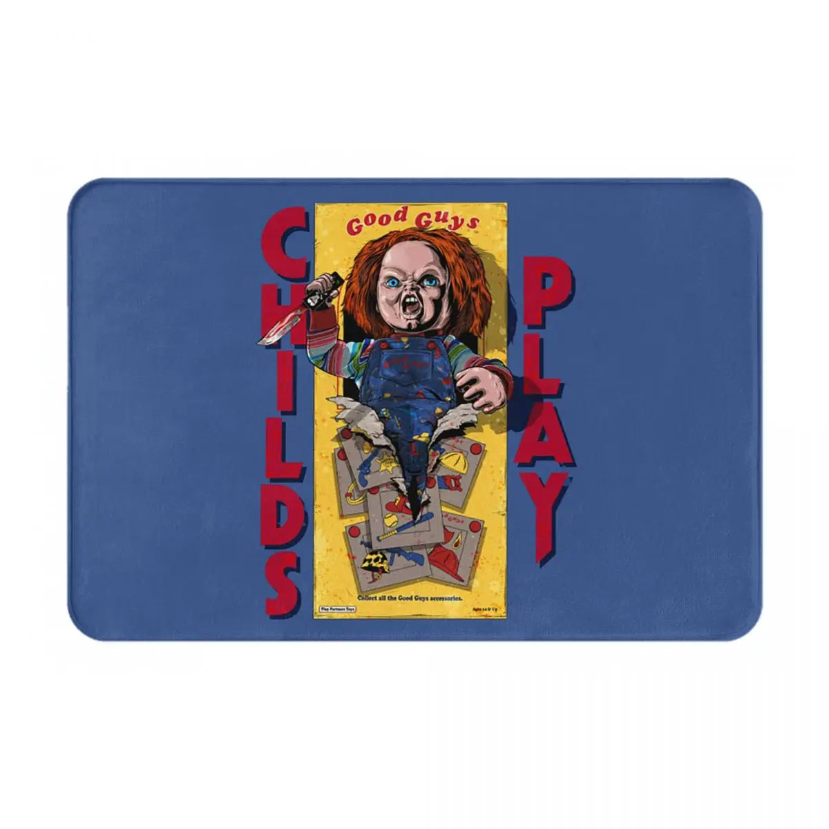 tapis sol antidérapant imperméable adhésif moderne jaune lettres rouges texte bleu