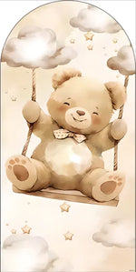 cadre arqué nuages étoiles ours enfantin oh baby beige doré clips festif decoration