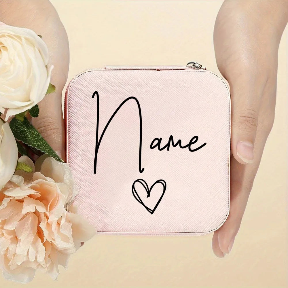 Boîte à bijoux avec nom personnalisé, idéale comme cadeau pour femme