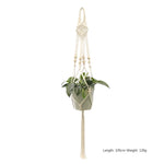 support plante suspendue macramé blanc artisanal anneaux métalliques pot inclusion 90cm 105cm 155cm