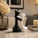 statues échecs moderne figurines roi reine noires blanches décoration intérieure minimaliste maison erotique