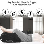 coussin gonflable velours noir poignée métallique confort jambes élévation sommeil voyage camping