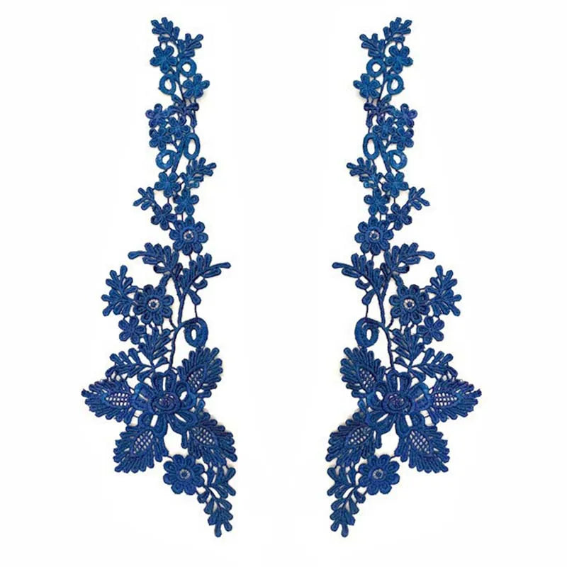 appliques decoratives brodees or rouge vert bleuclair floral polyester mariage