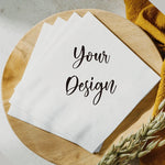serviettes papier mariage fiançailles blanc imprimé minimaliste élégant plissé 50 pièces occasionnelle festive