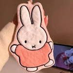 serviettes lapin kawaii douces motif miffy rose blanches salle bain cuisine