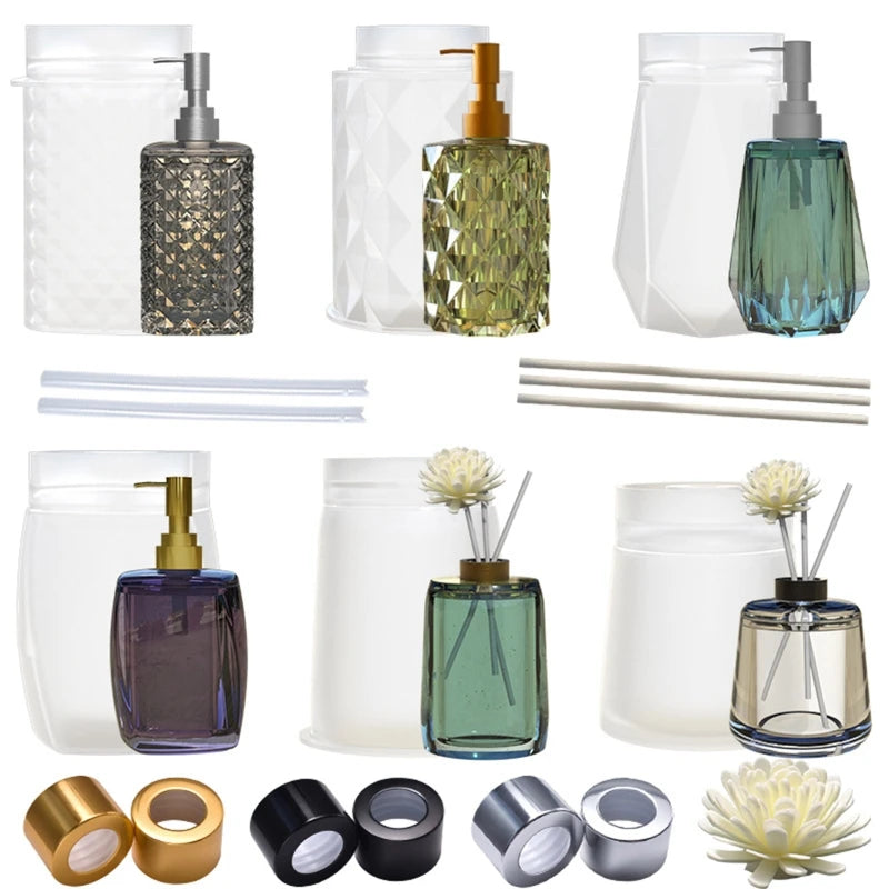 distributeur savon liquide silicone moderne pots décoratifs blanc gris vert bleu violet