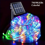 guirlande lumineuse solaire led multicolore moderne 7m 50leds 12m 100ledsextérieur festive decoration noel