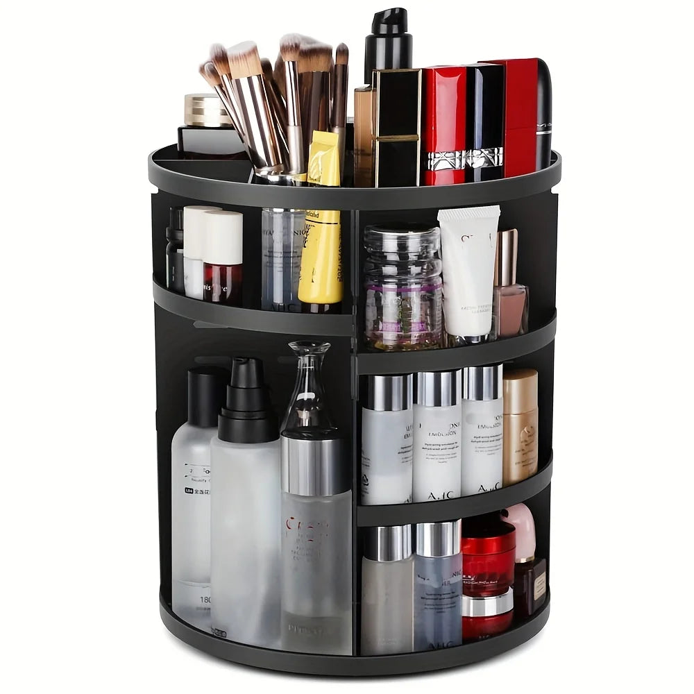 organisateur maquillage rotatif transparent moderne 12 compartiments plateaux toit