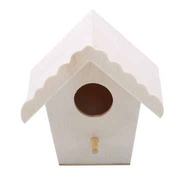 nichoirs oiseaux bois naturel rustique cordelette blanche décoration extérieure jardin suspension simple thermomodeclient