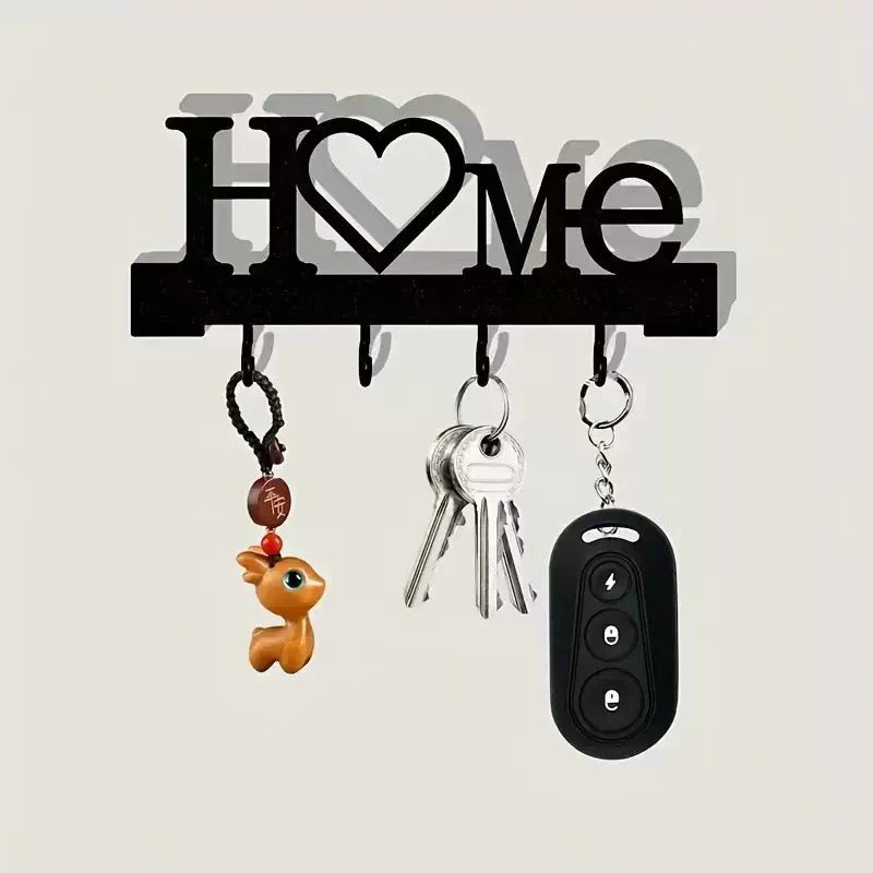 porte clés mural moderne lettres cœur crochets vis noir blanc minimaliste