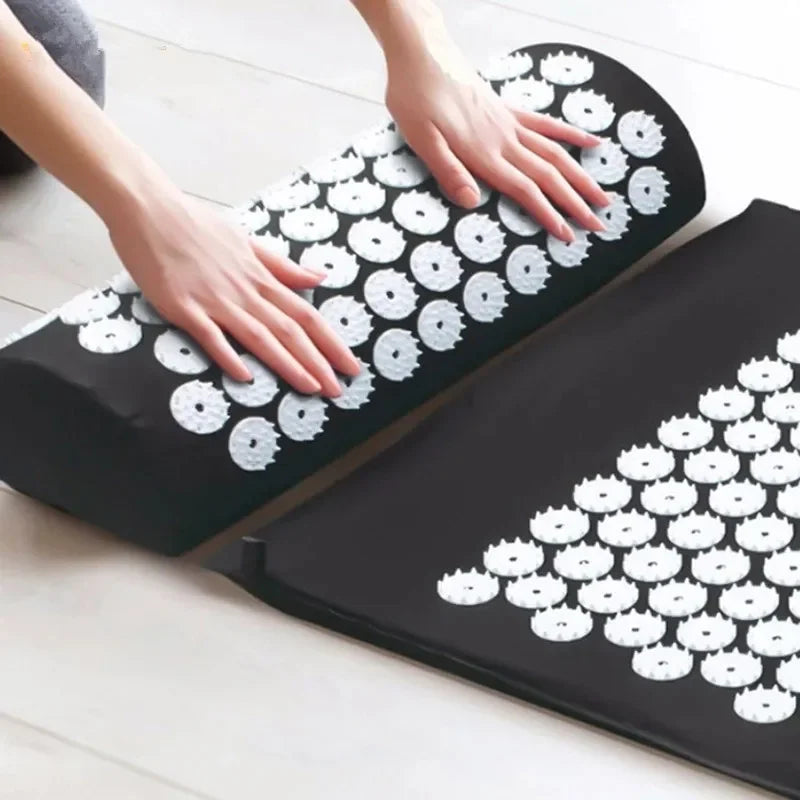 tapis massage acupression relaxation points blancs vert violet bleu moderne ergonomique sac transport