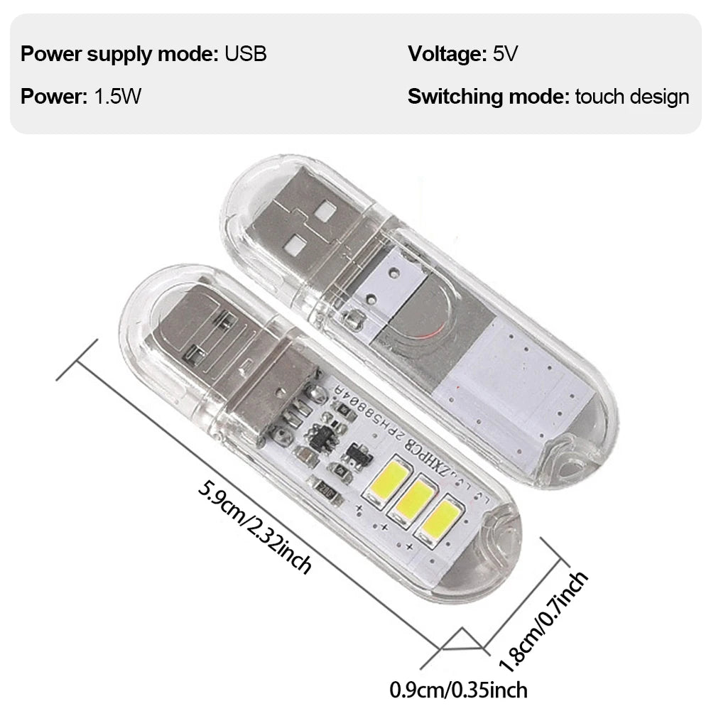 lampe led rechargeable moderne compact adhésif usb tactile 20led blanc rouge vert bleu transparent