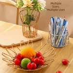 panier métal or argent multiple utilisation moderne minimaliste rechargeable extensible dessert