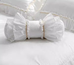 coussin vintage dentelle blanche rose beige gris opacité anti décubitus amovible lavable invisible zipper