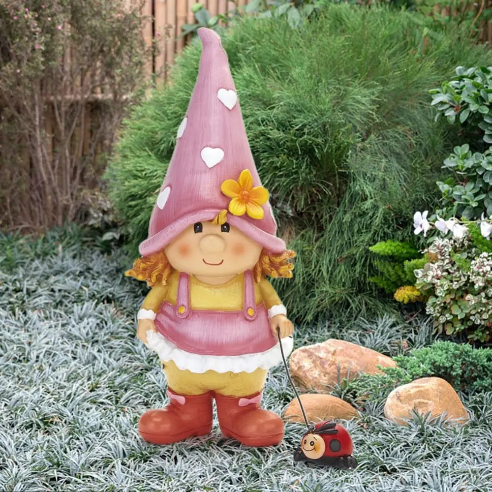 ornements jardin gnome miniature résine colorée figurines décoratives fleurs animaux mignon fantastique conte fées