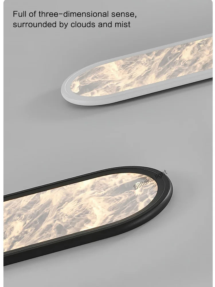 lampes led plafonnier modernes minimalistes encastrables cuisine salle bain nuage noir blanc