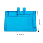 tapis réparation électronique bleu 300x450mm compartiments outils professionnels