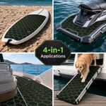 tapis sol mousse eva hexagon noir vert moderne antidérapant adhésif camping surf