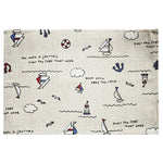 serviettes table tissu coton polyester motif océan poisson sirène marine moderne bleu