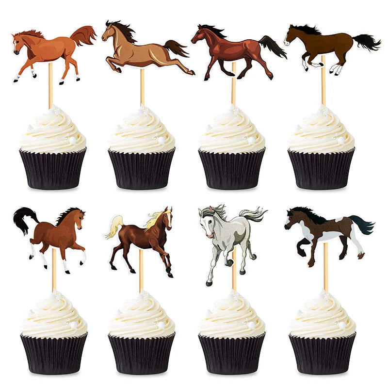 décorations cupcakes chevaux mouvement piques bois occasion anniversaire mariage fêtes enfants illustration réaliste
