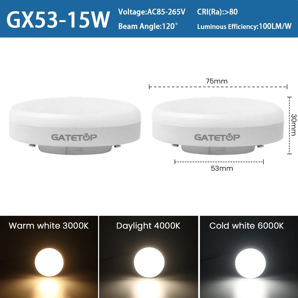 lampe led armoire blanc moderne 12w 15w 5w 7w 9w ac85265v 6000k 4000k 3000k