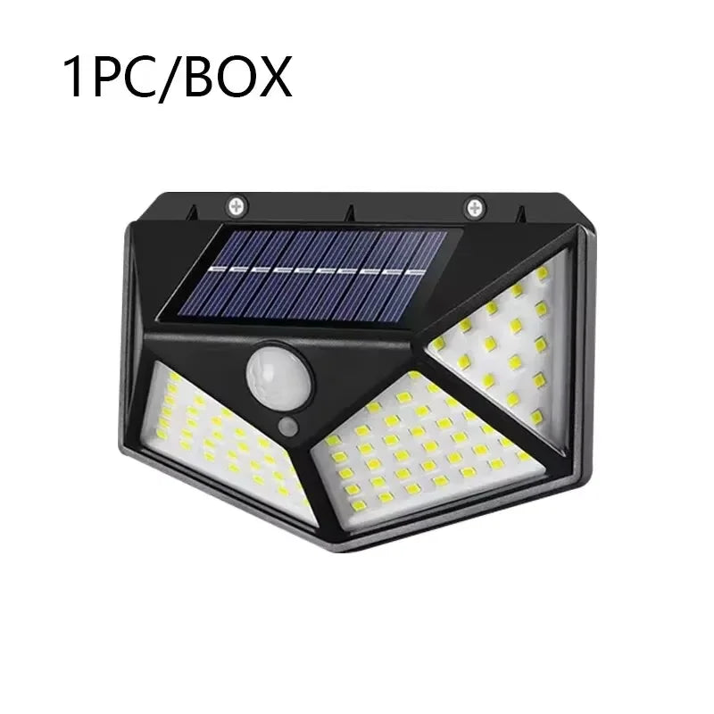 lampe solaire led 100 diodes détecteur mouvement moderne extérieure jardin noir blanc