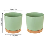 Pots fleurs modernes bacs pépinière bord cuir naturel vert clair blanc gris absorbant minimaliste