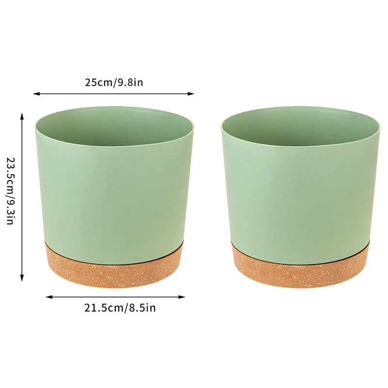 Pots fleurs modernes bacs pépinière bord cuir naturel vert clair blanc gris absorbant minimaliste