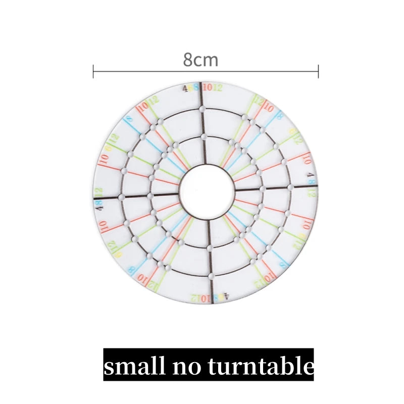 grille tailles transparentes rondes blanc sections numérotées précises poterie 12cm 8cm turntable