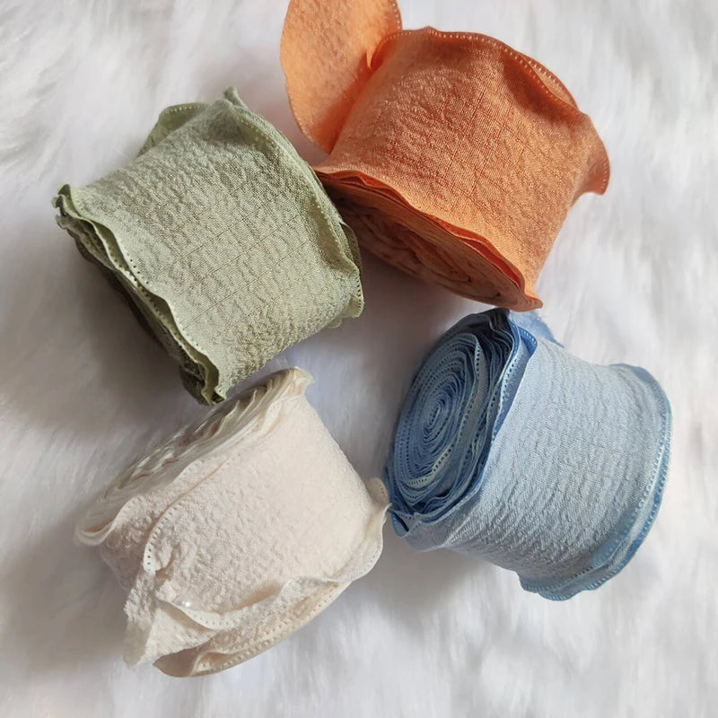 ruban polyester 4cm multicolors blanche décoration artisanat emballage bouquets gâteaux textil unique