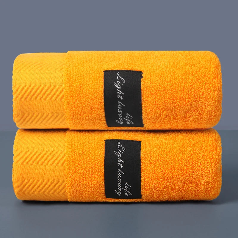 serviettes coton absorbantes rayées moderne orange blanc gris clips toilette durable qualité
