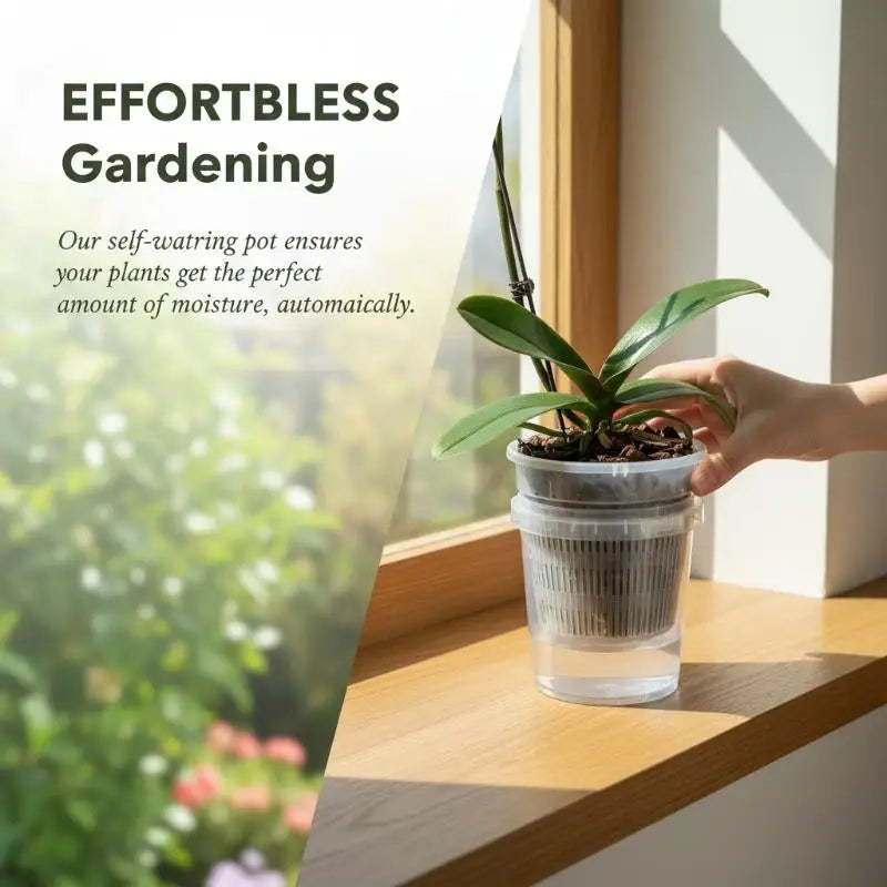 pot plantes auto arrosant transparent minimaliste grille ventilation réservoir d'eau