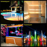 ruban led smd 5050 60 led blanc chaud ip68 étanche adhésif moderne extérieur piscine