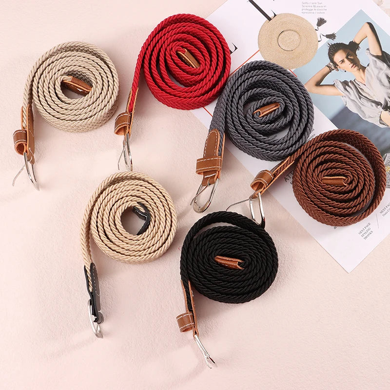 ceinture tissée élastique unisexe moderne beige noir rouge gris bleu olive