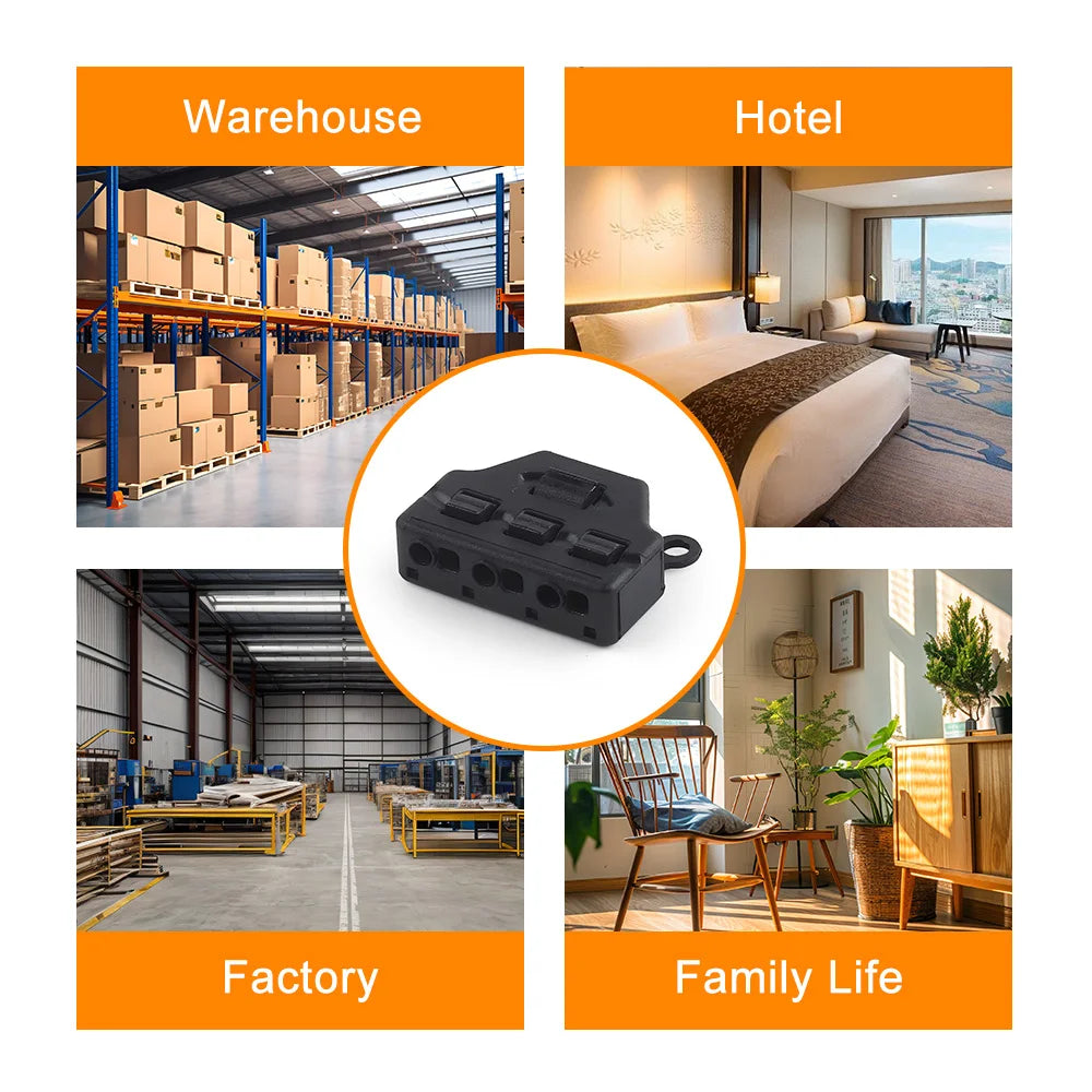 connecteur rapide câbles noir séparation ports bloc distribution lignes led 48v certification