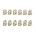 anneaux serviette corde coton rustique set 36 beige clair tressée opacité marine