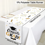nappe table fête remise diplôme motifs cérémonie confettis étoiles feu artificiel polyester noire or