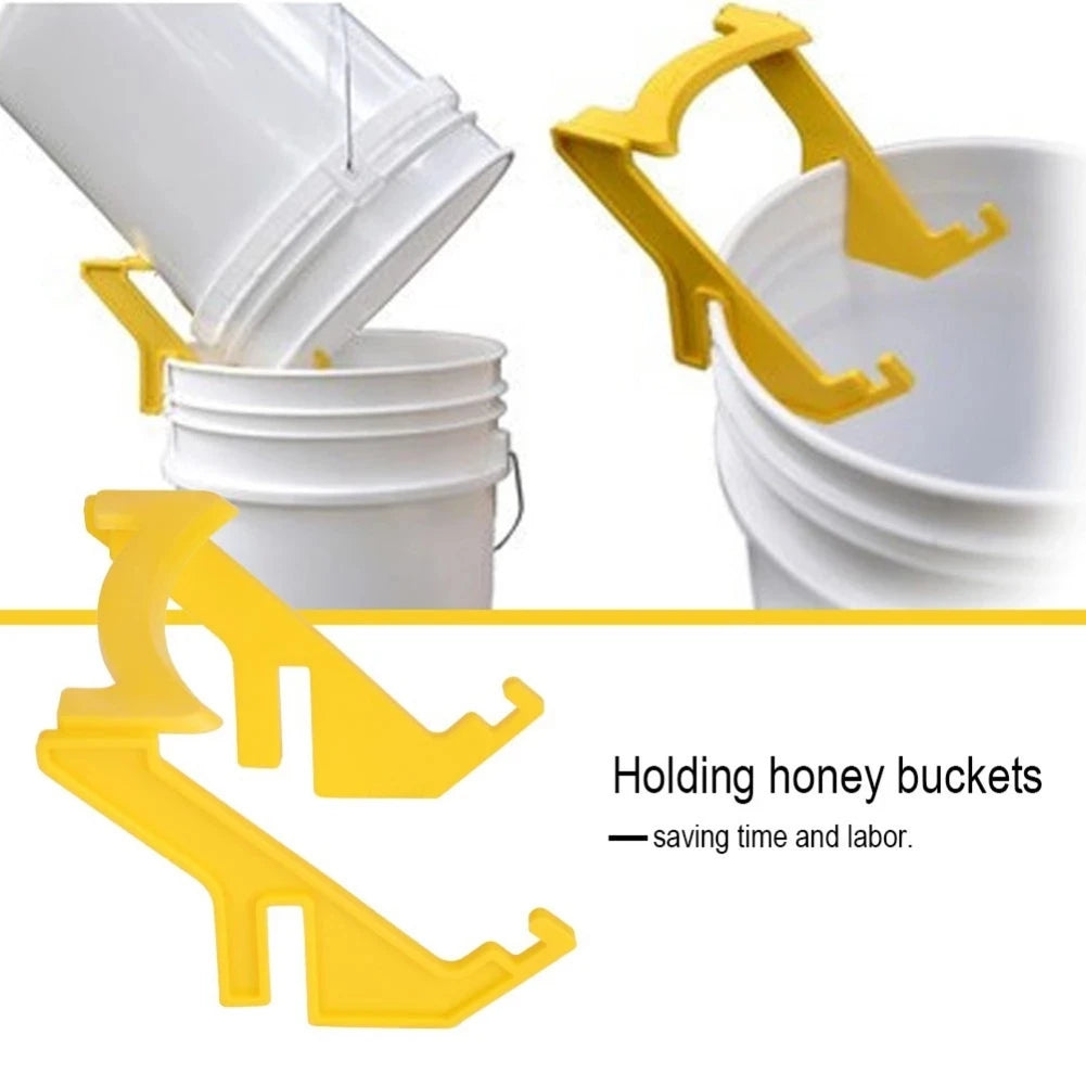 support seau miel apiculture plastique jaune fonctionnel accessoire utilitaire extraction abeilles jardin apiariumoutil