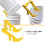 support seau miel apiculture plastique jaune fonctionnel accessoire utilitaire extraction abeilles jardin apiariumoutil
