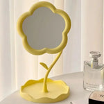 miroirs table décoratifs fleurs rose blanc jaune tulipes marguerites lisses mat kawaii chambre