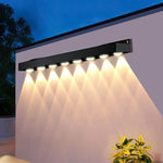 lampes murales solaires led noires lumière chaude murale panneau solaire intégré moderne minimaliste