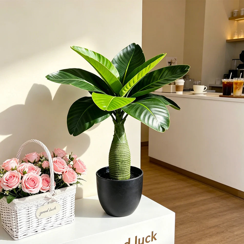 Décoration intérieur plante artificielle arbres feuilles vertes pots diverses tailles 37 40cm
