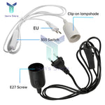 câble alimentation interrupteur blanc noir socquette E27 cordon fil clips moderne luminaire led