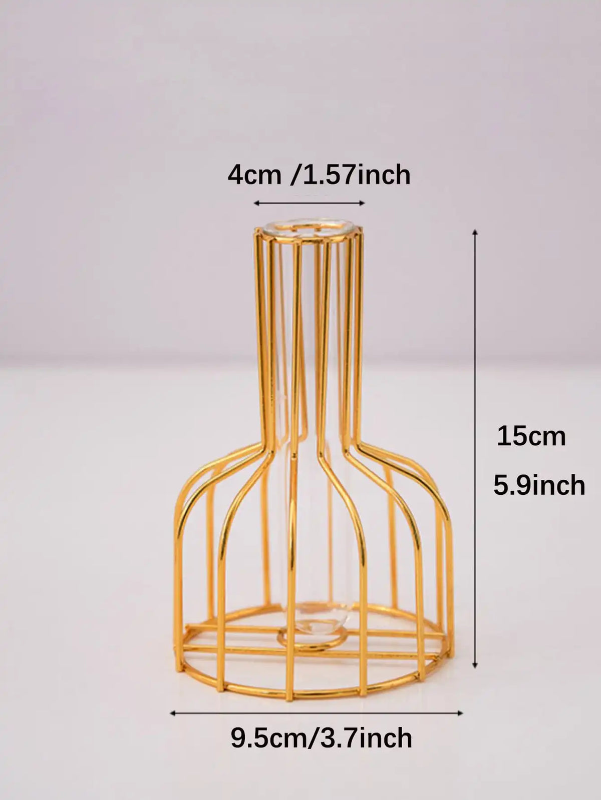 vase decoratif metal or moderne transparent geometrique fleurs plantes salon