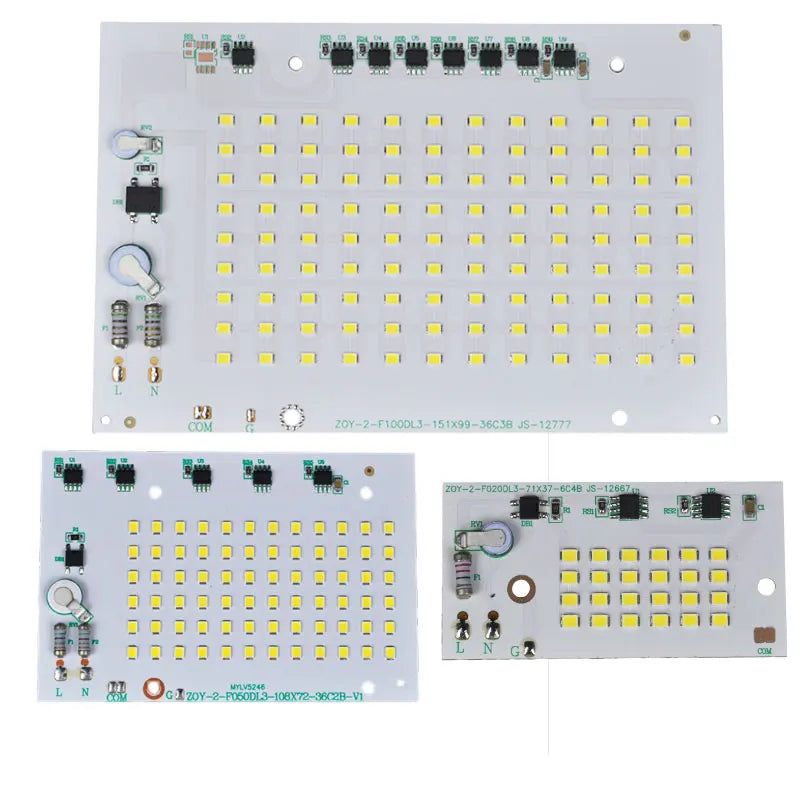 éclairage commercial led 20w 50w 100w smd 2835 blanc matrice diodes opacité électronique condensateurs