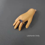 Bague miniature poupée 1/6 pierres précieuses boîte rangement décorative rouge
