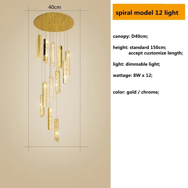 suspension lumineuse contemporaine or argent texture brillante élégante chambre salle bain led