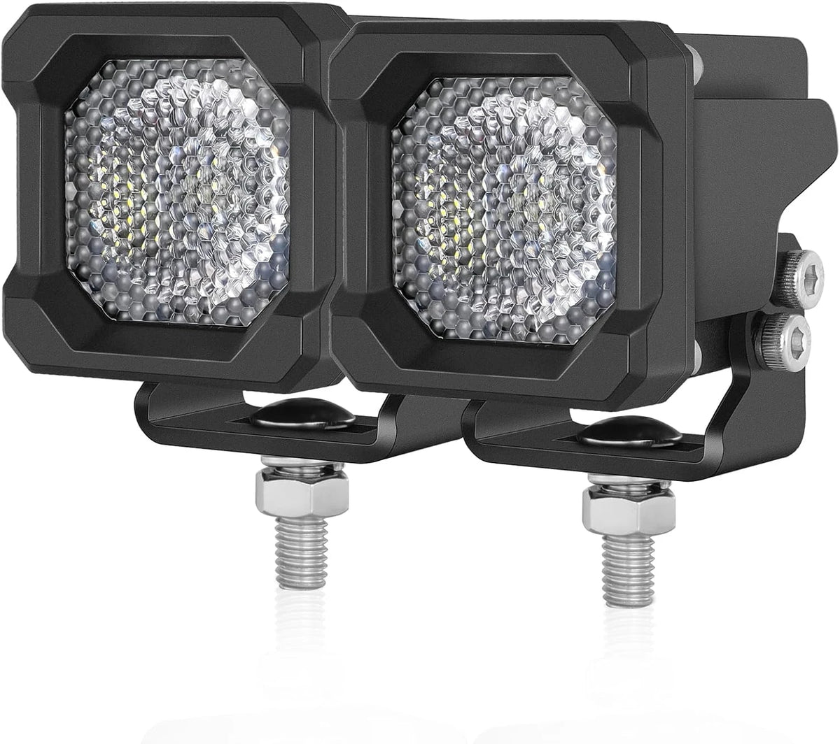 feux travail led noir 50w ip68 étanche ajustables haute luminosité off road unique optique