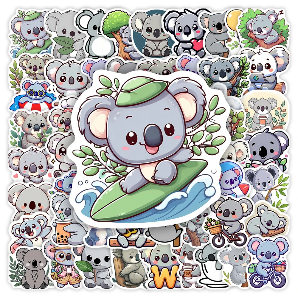 sticker koala dessin animé waterproof adhésif multicolor scolaire deco diy 10pcs 25pcs 50pcs